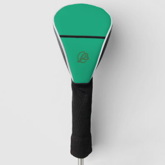 Modern Green Golf Club Headcover with Monogram