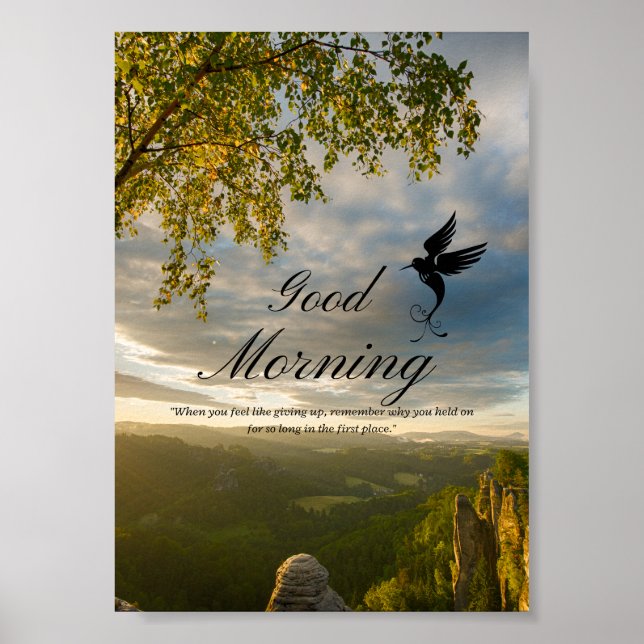 Modern Green Good Morning Poster (Front)