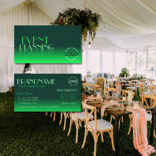 Modern Green Gradient Mirror Font Classic Logo Business Card