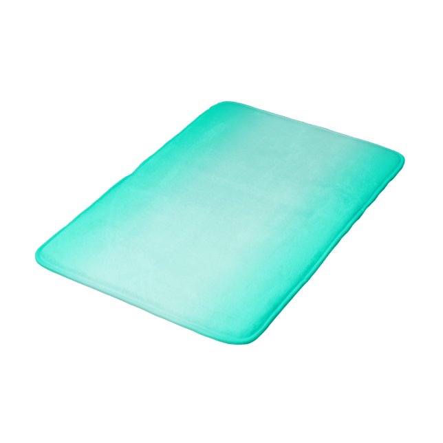 Modern Green gradient Watercolor nature pattern Bath Mat (Angled)