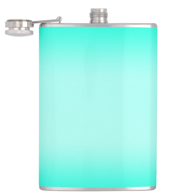 Modern Green gradient Watercolor nature pattern Flask (Opened)