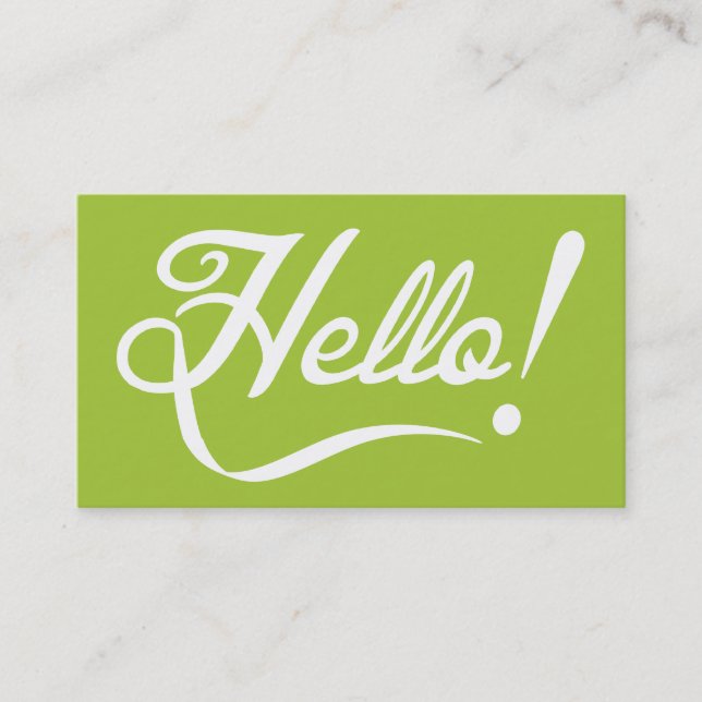 Modern Green - Hello Business Card (Front)