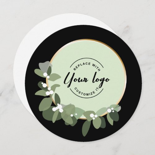 Modern Green Holiday Corporate Wreath Custom Logo