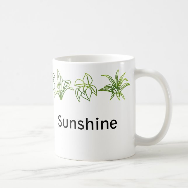 Modern Green House Plants Personalized Mug (Right)