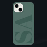 Modern green initial minimal contemporary Case-Mate iPhone 14 case<br><div class="desc">Modern green initial monogram minimal contemporary phone case design.</div>