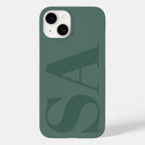 Modern green initial minimal contemporary Case-Mate iPhone 14 case