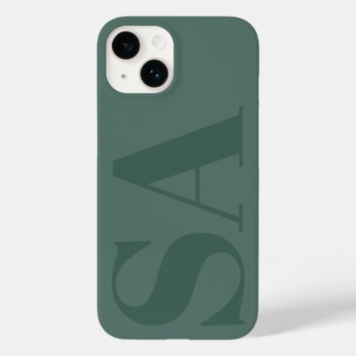 Modern green initial minimal contemporary Case_Mate iPhone 14 case