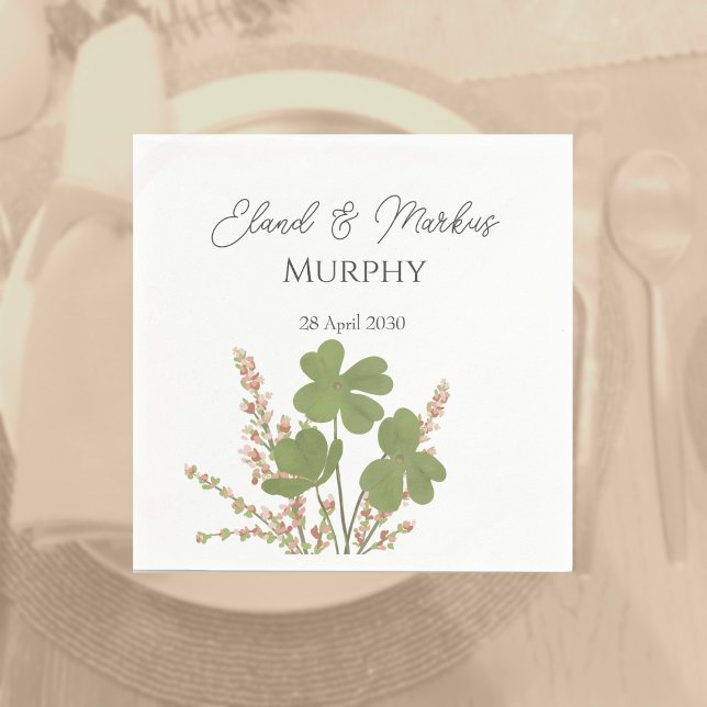  Modern Green Irish Leaf Clover Wedding   Napkins (Creator Uploaded)