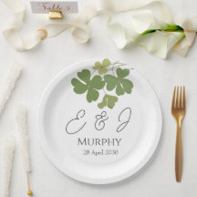 Modern Green Irish Leaf Clover Wedding