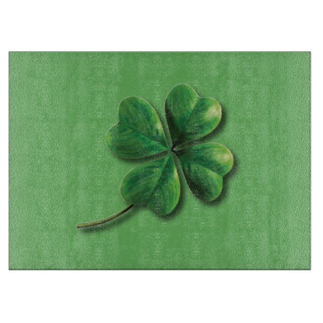Modern Green Irish Shamrock Cutting Board (Front)