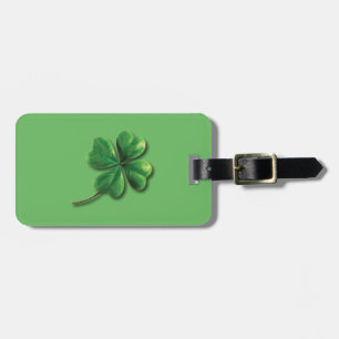 Modern Green Irish Shamrock Luggage Tag
