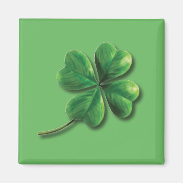 Modern Green Irish Shamrock Magnet (Front)
