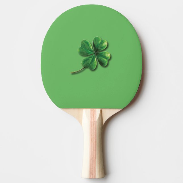 Modern Green Irish Shamrock  Ping Pong Paddle (Front)