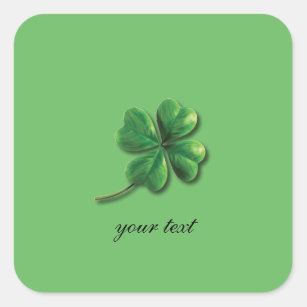 Modern Green Irish Shamrock   Square Sticker