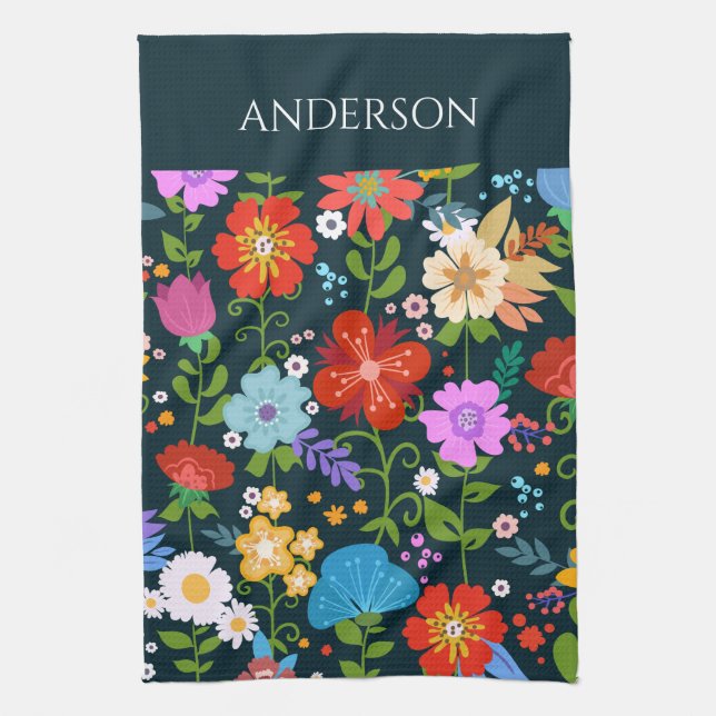 Modern Green  Kitchen Towel (Vertical)
