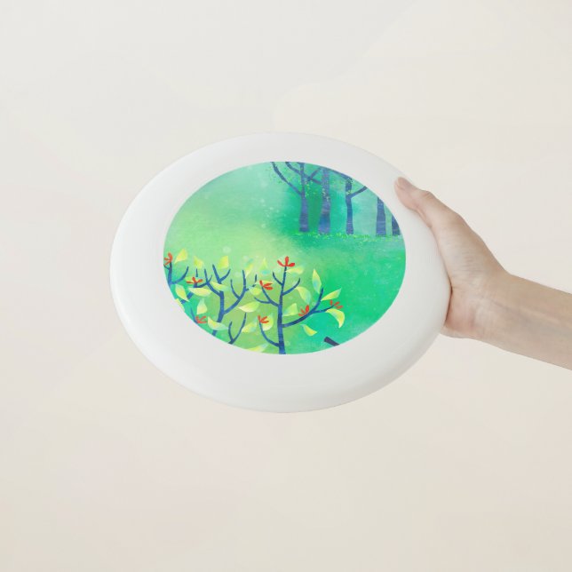 Modern Green Landscape Art Wham-O Frisbee (In Hand)