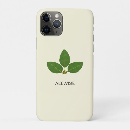 Modern Green Laurel Leaves on Ivory iPhone 11 Pro Case