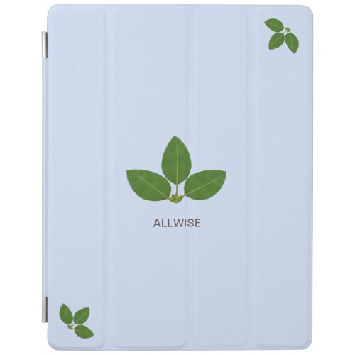 Modern Green Laurel Leaves on Light Blue iPad Smart Cover