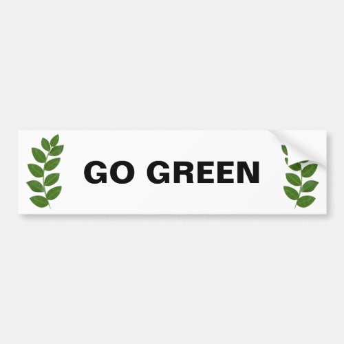 Modern Green Laurel Leaves Personalized Bumper Sticker