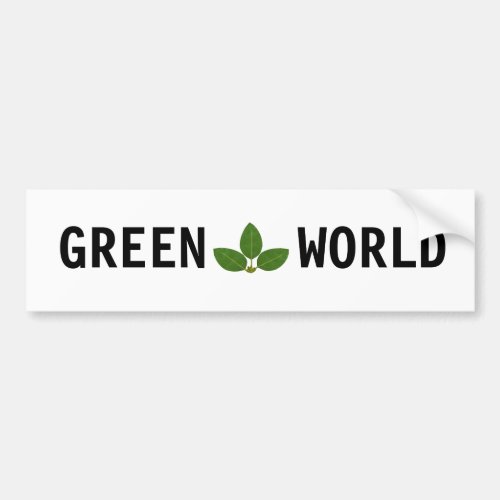 Modern Green Laurel Leaves Personalized Bumper Sticker