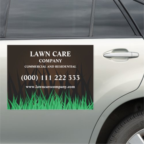 Modern Green Lawn Care Landscape Car Magnet