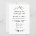 Modern Green Leaf Elegant Wedding Invite