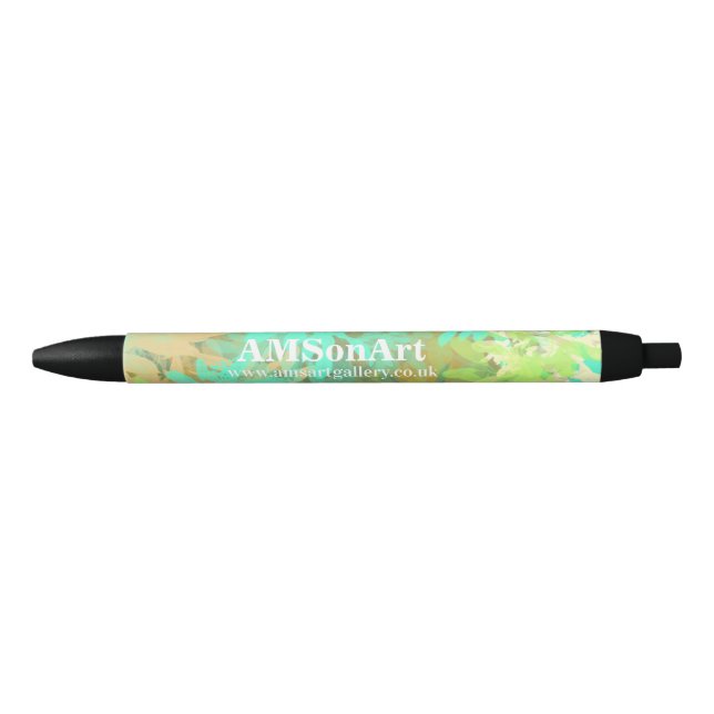 Modern Green Leaves Abstract Design Pen (Front)