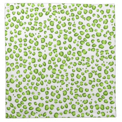 Modern Green Leopard Pattern Animal Print Cloth Napkin