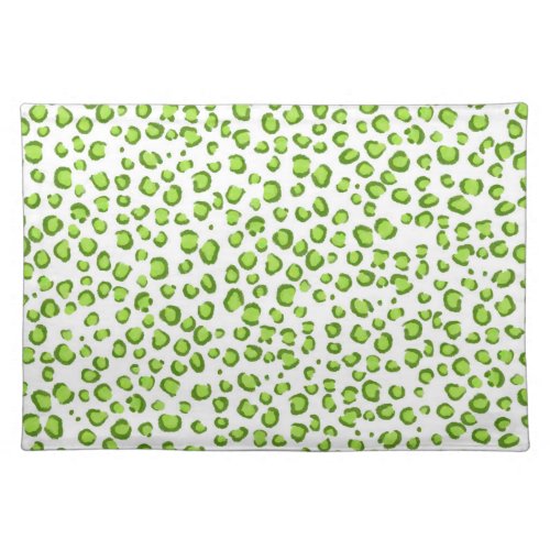 Modern Green Leopard Pattern Animal Print Cloth Placemat