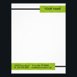 Modern Green Letterhead<br><div class="desc">A trendy Trendy Leaf Green Box Design adds color and elegance to your letterhead</div>