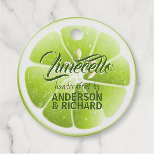 Modern Green Lime Fruit Limecello Favor Tags