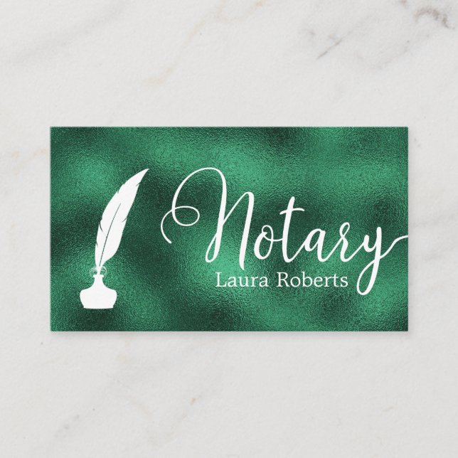 Modern Green Loan Signing Agent Business Card (Front)