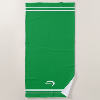 Modern Green Logo Beach Towel by businessessentials at Zazzle