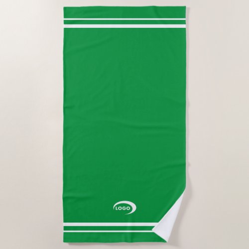 Modern Green Logo Beach Towel