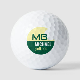 Modern Green Logo (name with initials) Golf Balls