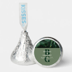 Modern Green Marble Monogram Wedding  Hershey®'s Kisses®