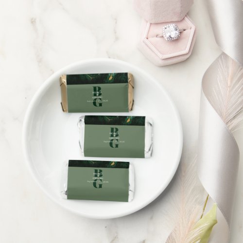 Modern Green Marble Monogram Wedding    Hersheys Miniatures