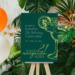 Modern Green Margarita Fiesta 21st Birthday Foam Board
