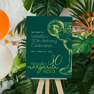 Modern Green Margarita Fiesta 30th Birthday Party Foam Board