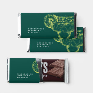 Modern Green Margarita Fiesta Birthday Party Hershey Bar Favors