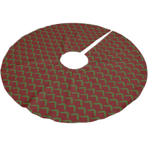 Modern green maroon Scandinavian Christmas Trees Brushed Polyester Tree Skirt