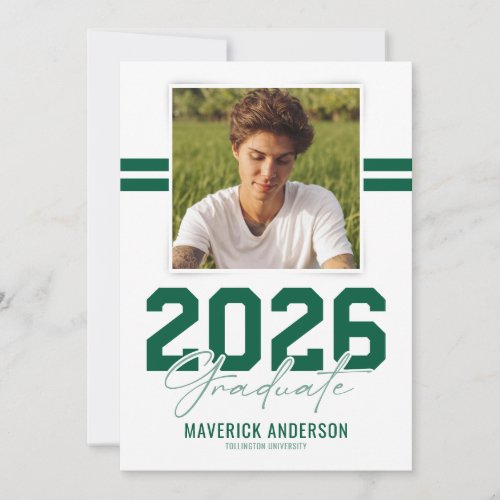 Modern Green Masculine Photo Graduation