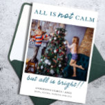 Modern Green Merry Christmas Kids Photo Holiday Card<br><div class="desc">Celebrate the season with the "All is Bright" Minimal Christmas Kids Photo Holiday Card, featuring a soft blue color palette. This elegant and simple design places your child's photo at the center, framed by clean typography and a soft, wintry feel. Perfect for families who love a modern yet heartwarming touch,...</div>