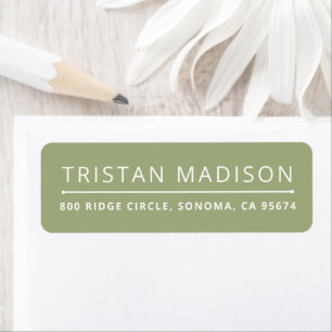 Modern Green Minimalist Elegant Return Address Label