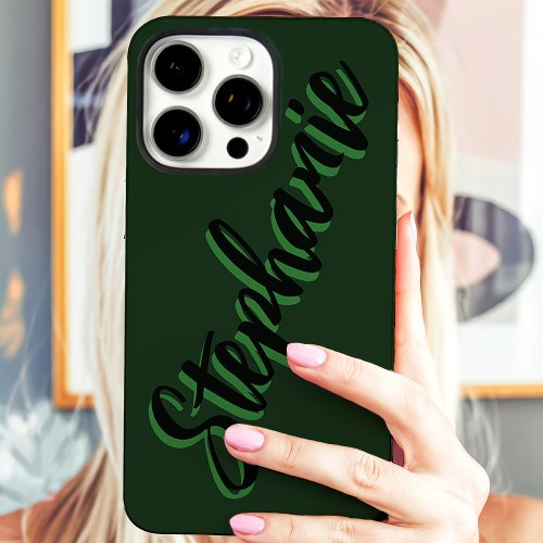 Modern Green Minimalist Script Name Iphone 16 Pro Max Case