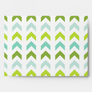 Modern Green, Mint, Aqua, White Geometric Pattern Envelope