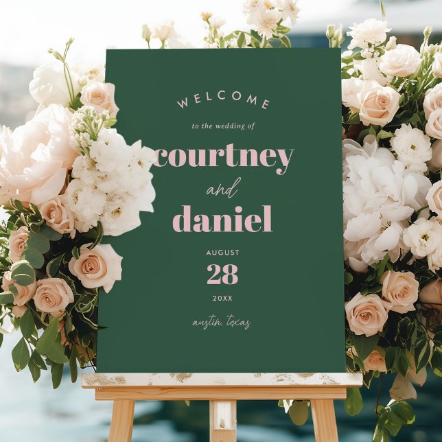 Modern Green Mix and Match Wedding Welcome Sign (Creator Uploaded)