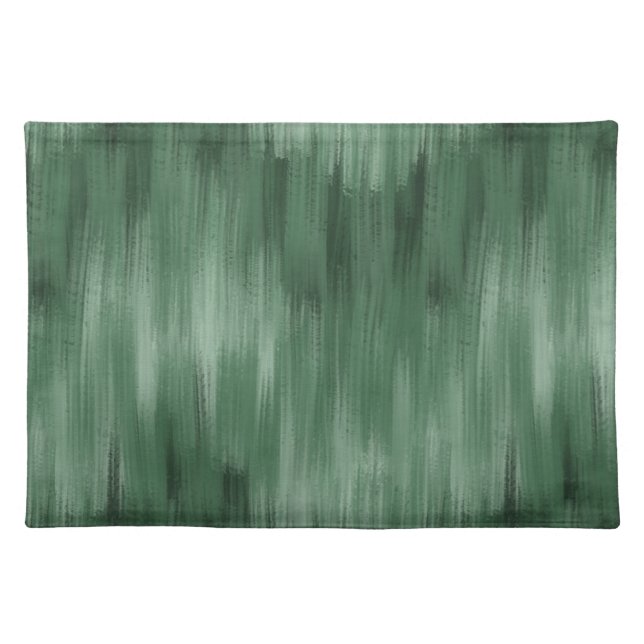 Modern Green Monochromatic Abstract Cloth Placemat (Front)