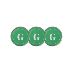 Modern Green Monogram Letter G Simple Custom Golf Ball Marker