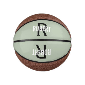 Modern green monogram name basketball